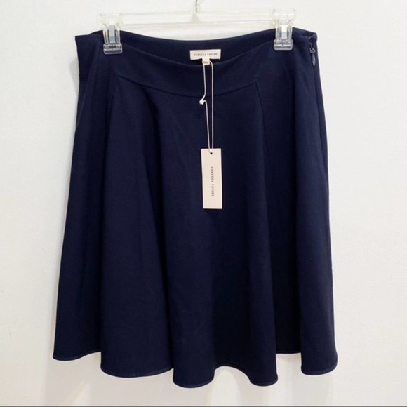 Rebecca Taylor NWT Women's Navy Blue Circle Skirt 10 - Picture 1 of 8